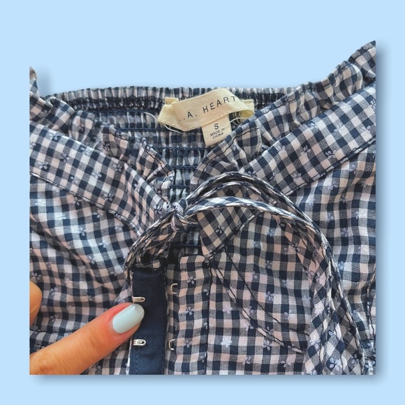 NWOT Pacsun Blue Gingham cropped tank - Picture 4 of 4